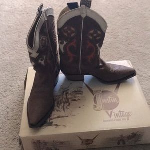 Justin leather and suede cowboy boots